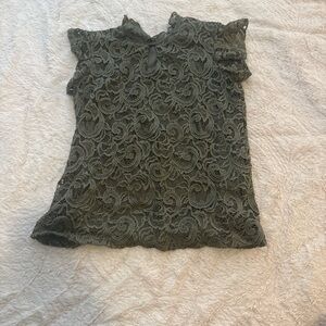 Elegant Lace Women Top - Olive Green